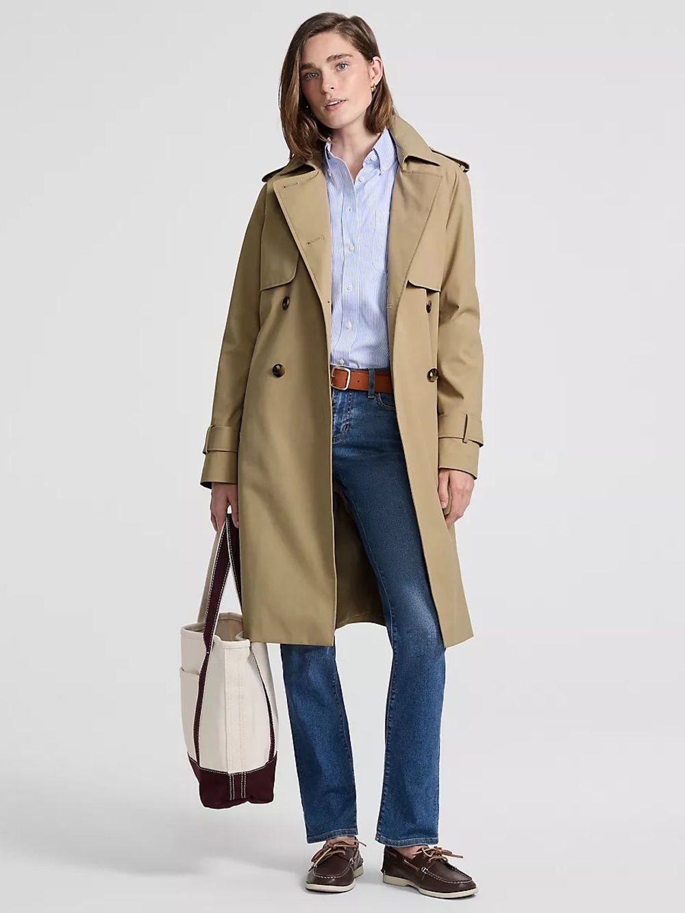 Lands' End Women's Beige Classic-Style trench coat  🧥